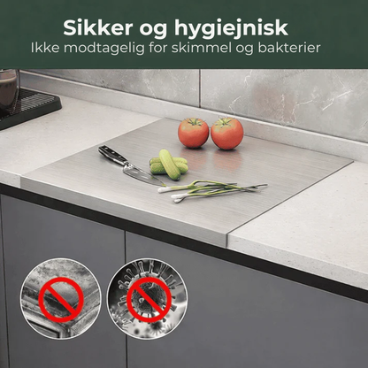 ChefBræt™ Professionelt skærebræt i rustfrit stål – uden PFA'er
